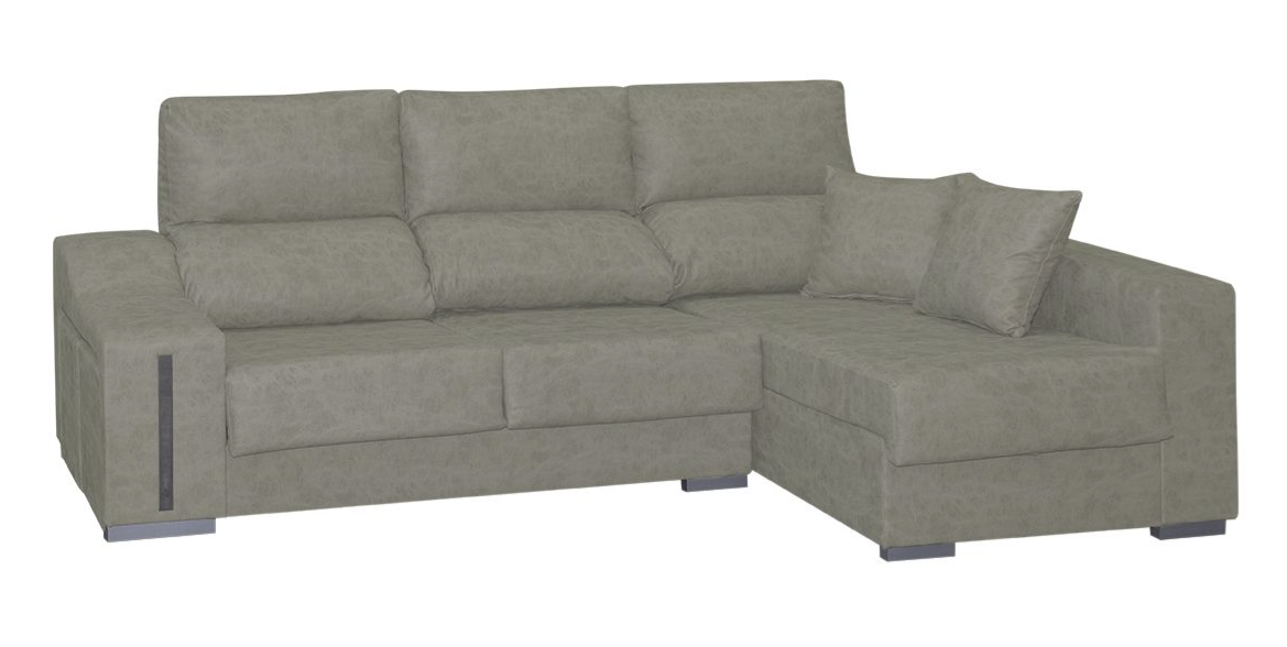 SOFÁ CHAISE LONGUE RÍO CON ARCÓN, 2 PUFF, COJINES Y ASIENTO EXTRAÍBLE: MÁXIMA VERSATILIDAD Y CONFORT