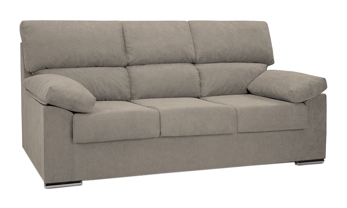 SOFÁ CHAISE LONGUE REVERSIBLE 3 PLAZAS 3 ASIENTOS DE 202 CM LARGO + PUFF XL RUBEN
