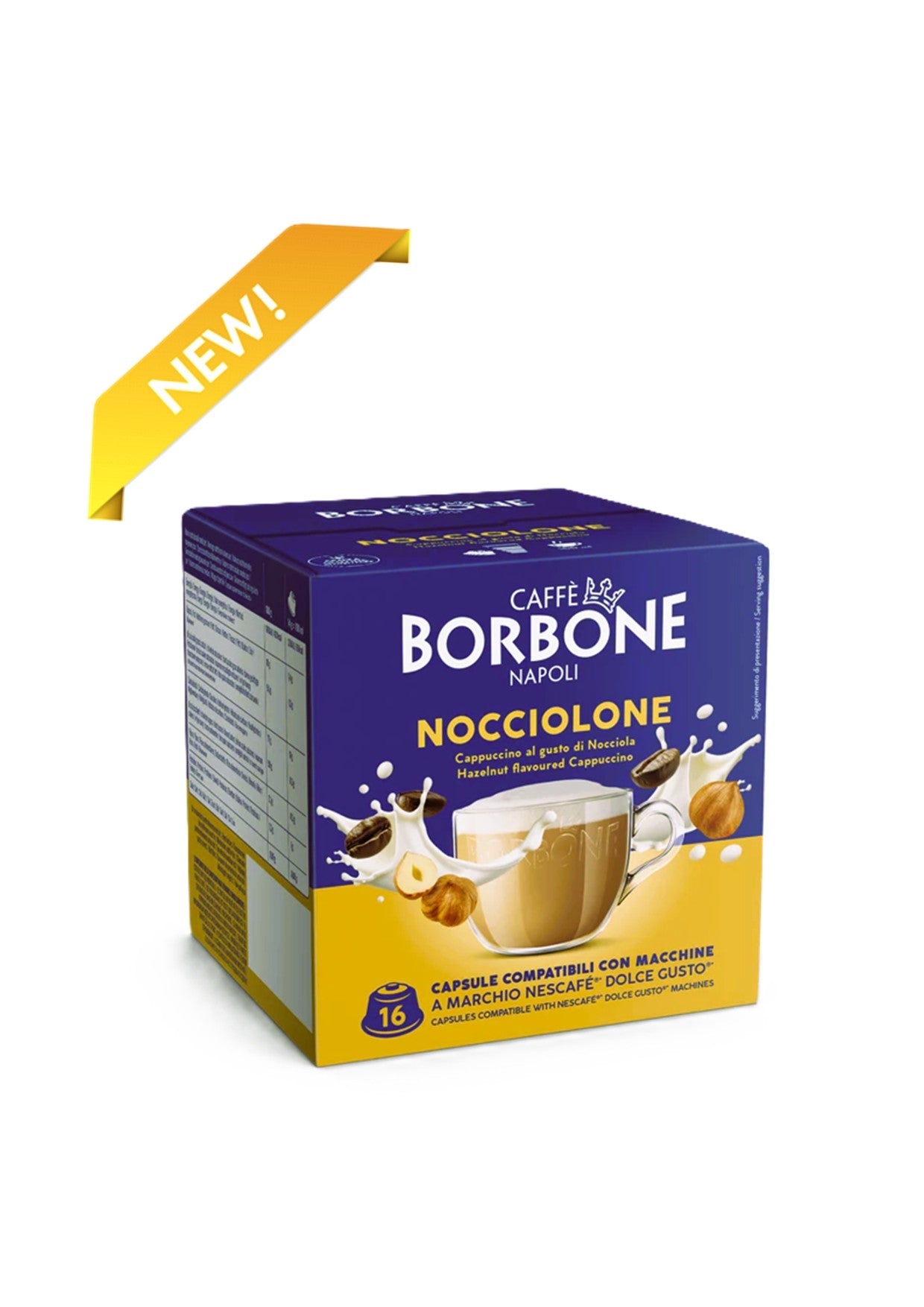 ¡¡¡SÚPER PRECIO!!! Cápsulas Borbone NOCCIOLONE Compatible Dolce Gusto®* – Capuchino de AVELLANA