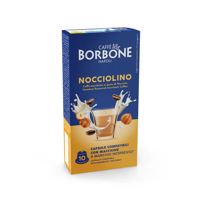 Cápsulas Borbone NOCCIOLINO Compatible Nespresso® | Capuchino Cremoso Sabor AVELLANA