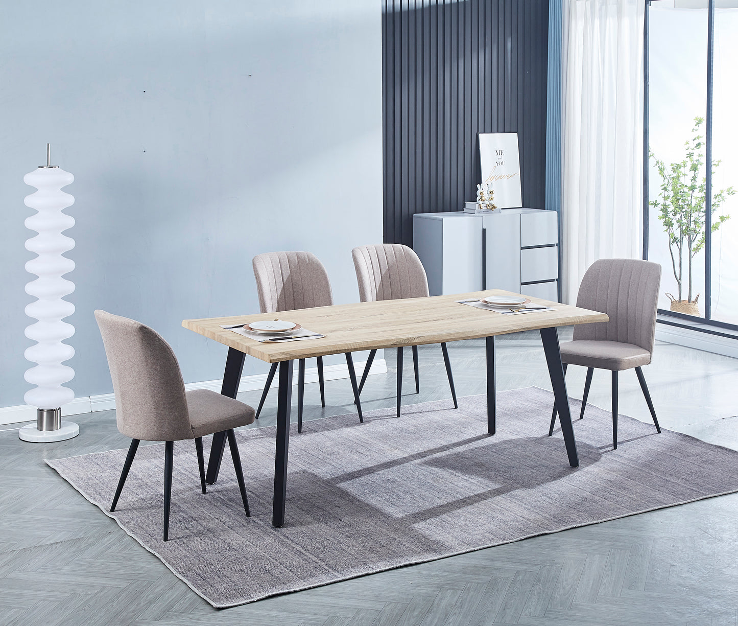 CONJUNTO MESA COMEDOR MAS CUATRO SILLAS REGATTA