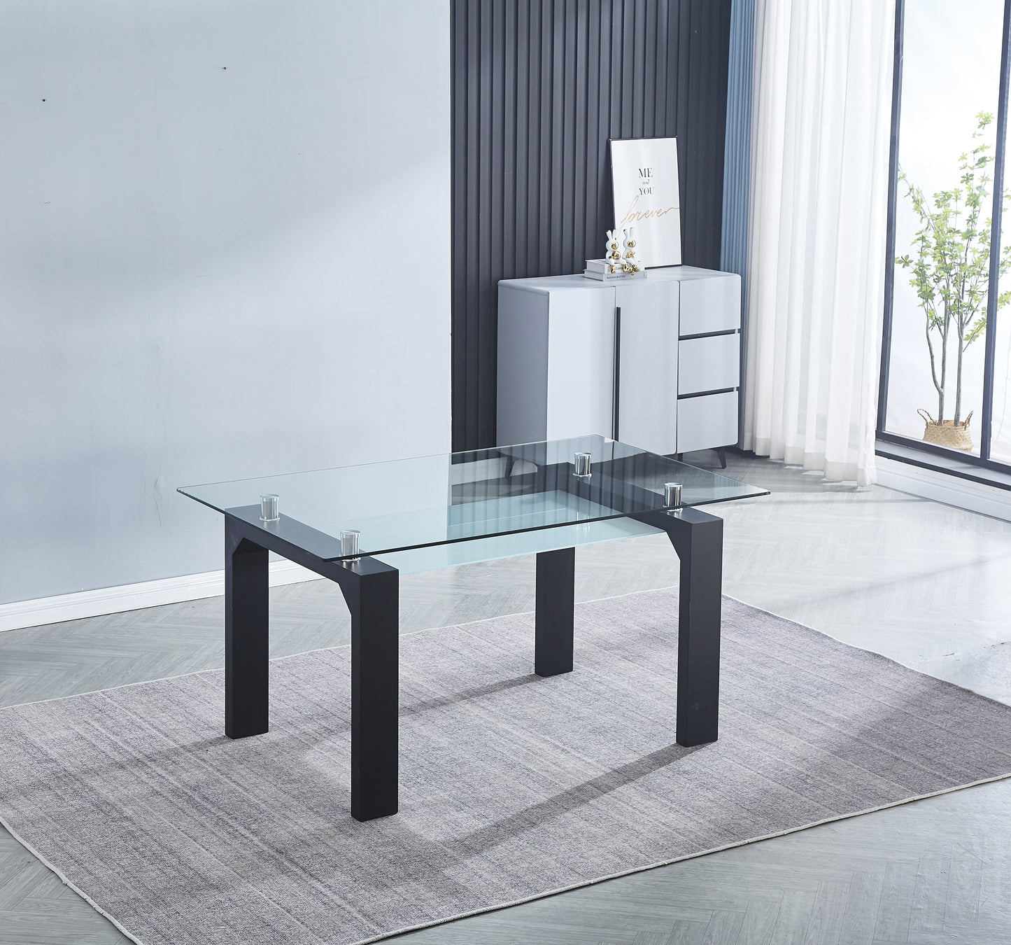 CONJUNTO MESA COMEDOR MAS CUATRO SILLAS RORY