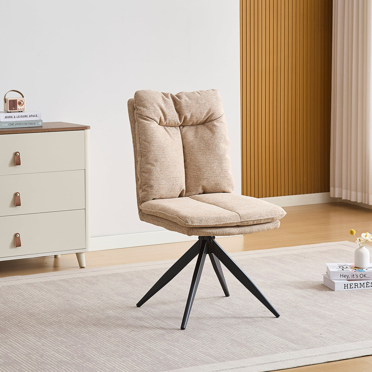 CONJUNTO DE COMEDOR EXTENSIBLE KELLER + SILLAS GIRATORIAS SHELTON