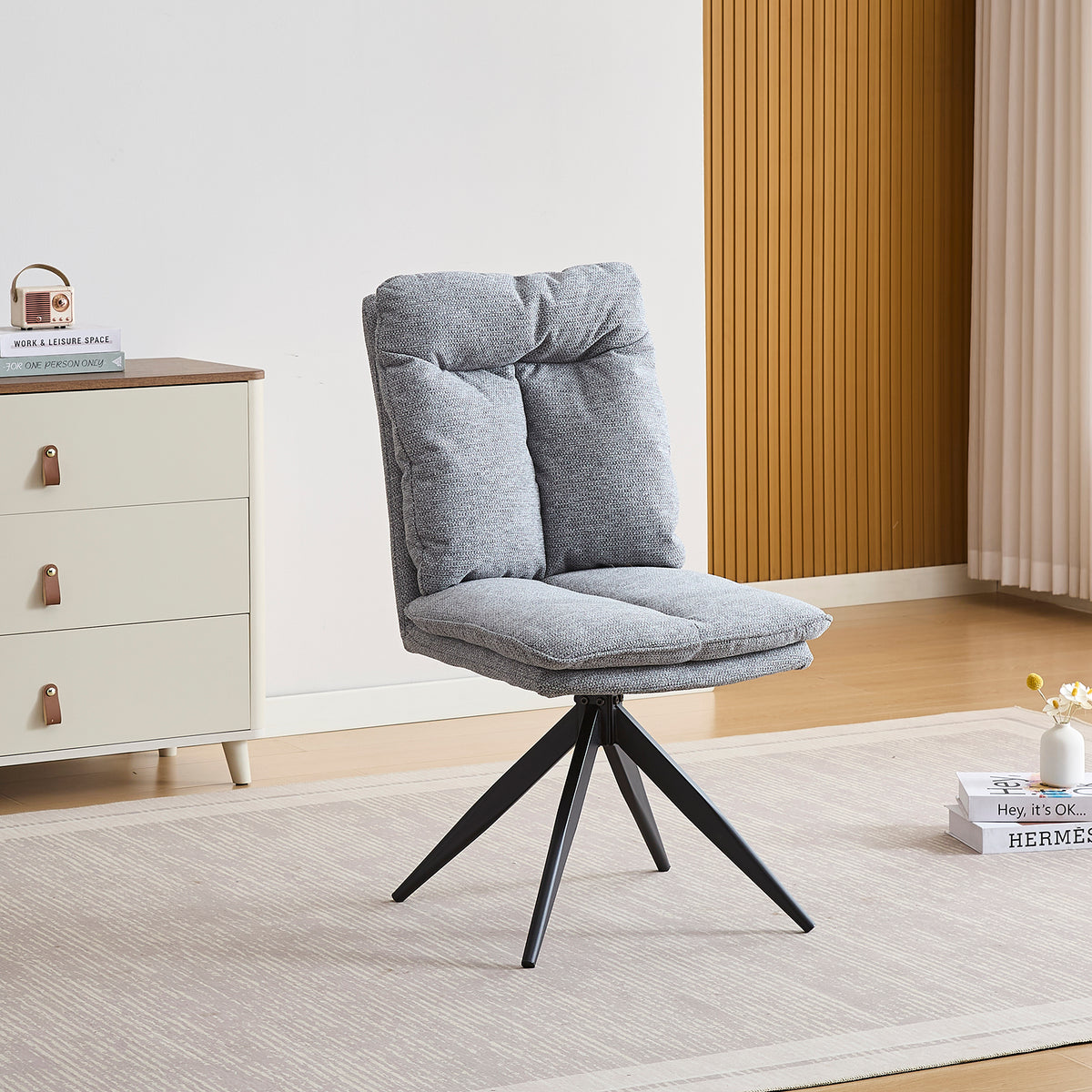 CONJUNTO DE COMEDOR EXTENSIBLE KELLER + SILLAS GIRATORIAS SHELTON