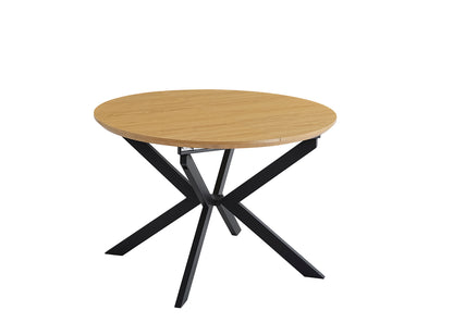 CONJUNTO DE COMEDOR WINSOR Y DEVON – MESA REDONDA EXTENSIBLE Y SILLONES TAPIZADOS