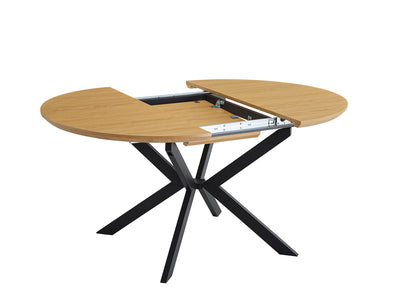 CONJUNTO DE COMEDOR WINSOR Y DEVON – MESA REDONDA EXTENSIBLE Y SILLONES TAPIZADOS
