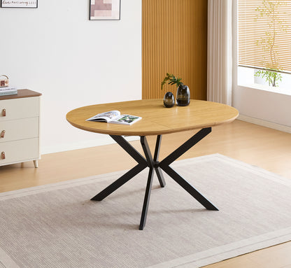 CONJUNTO DE COMEDOR WINSOR Y DEVON – MESA REDONDA EXTENSIBLE Y SILLONES TAPIZADOS