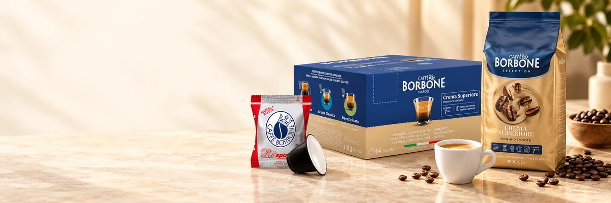 Selección de café Borbone: cápsulas compatibles y café en grano
