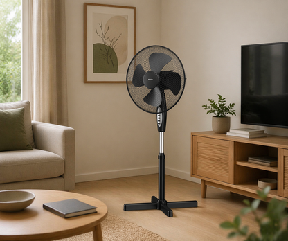 ¡REFRESCA TU ESPACIO CON EL VENTILADOR DE PIE ARTICA 45W 40 CM NEGRO!