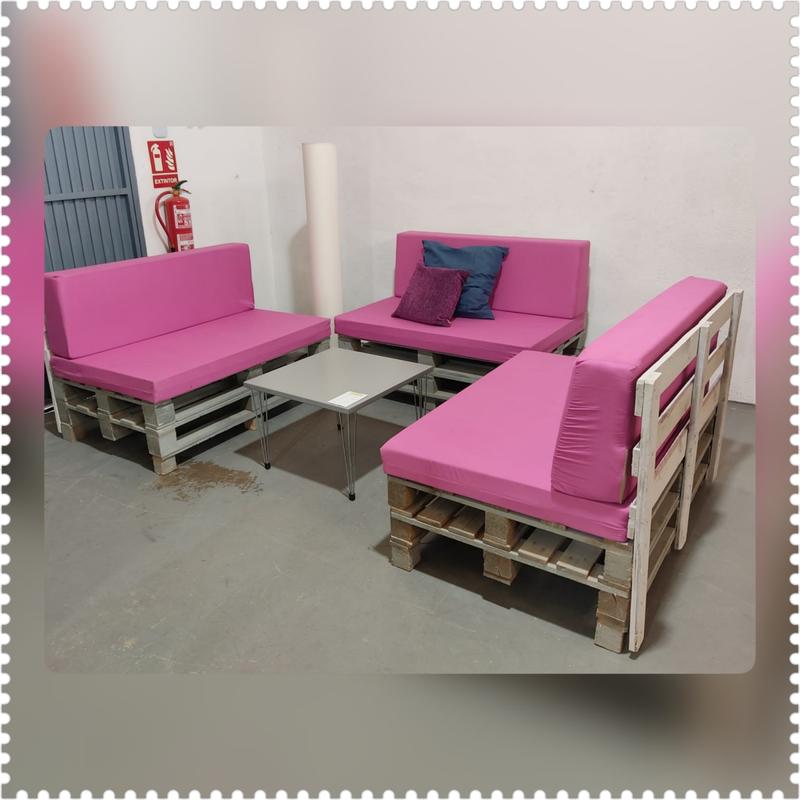Conjunto jardín / terraza palets – segunda mano – foto 3