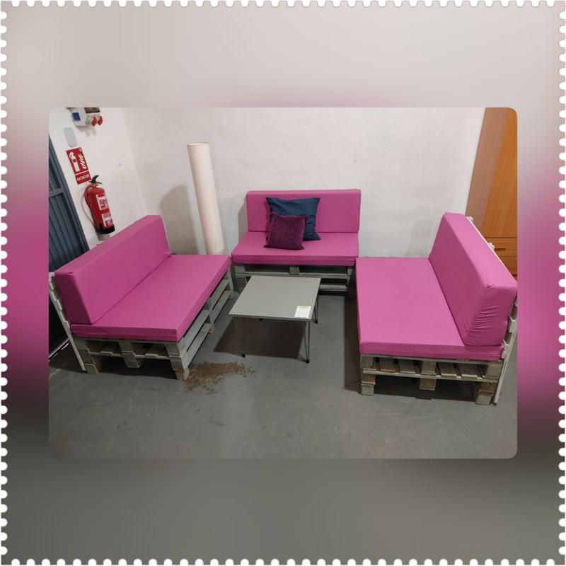 Conjunto jardín / terraza palets – segunda mano – foto 2