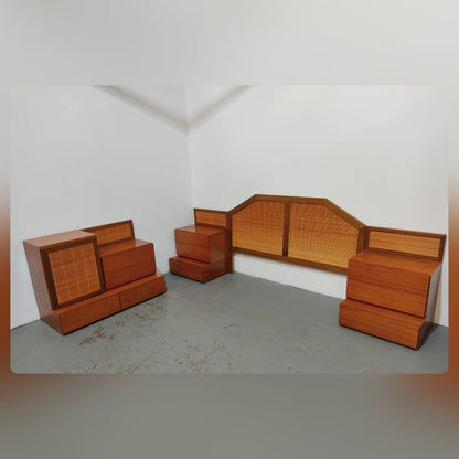 Conjunto habitación madera / mimbre – segunda mano