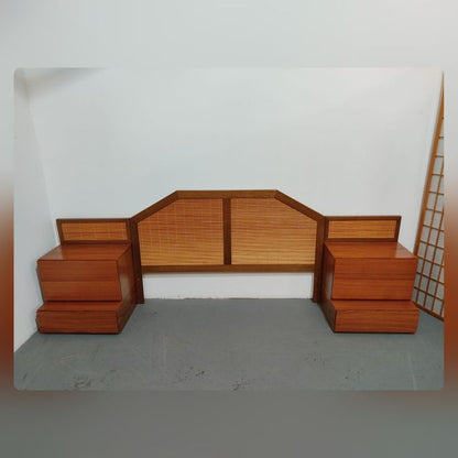 Conjunto habitación madera / mimbre – segunda mano – foto 2