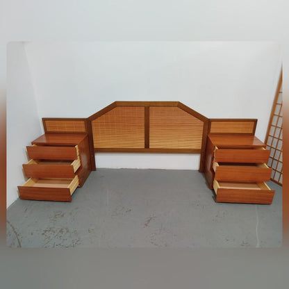 Conjunto habitación madera / mimbre – segunda mano – foto 3