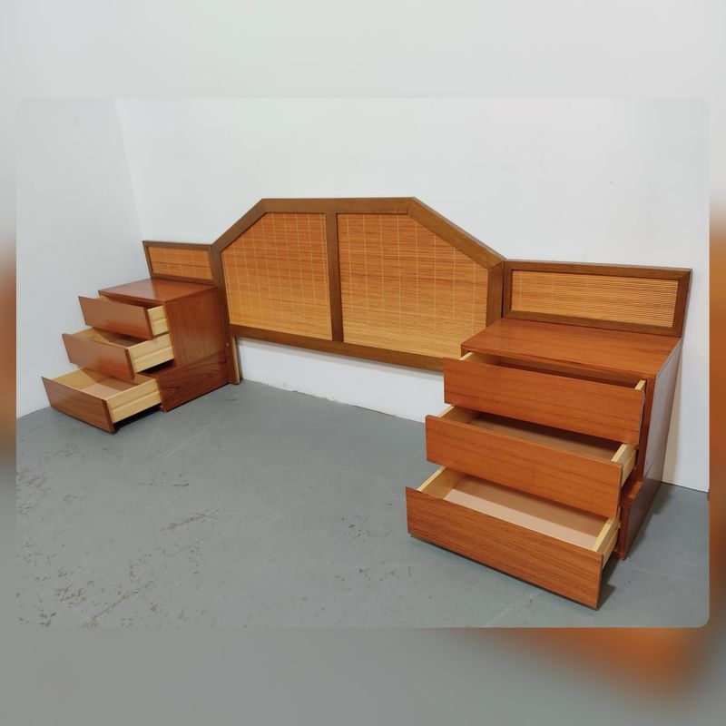 Conjunto habitación madera / mimbre – segunda mano – foto 4