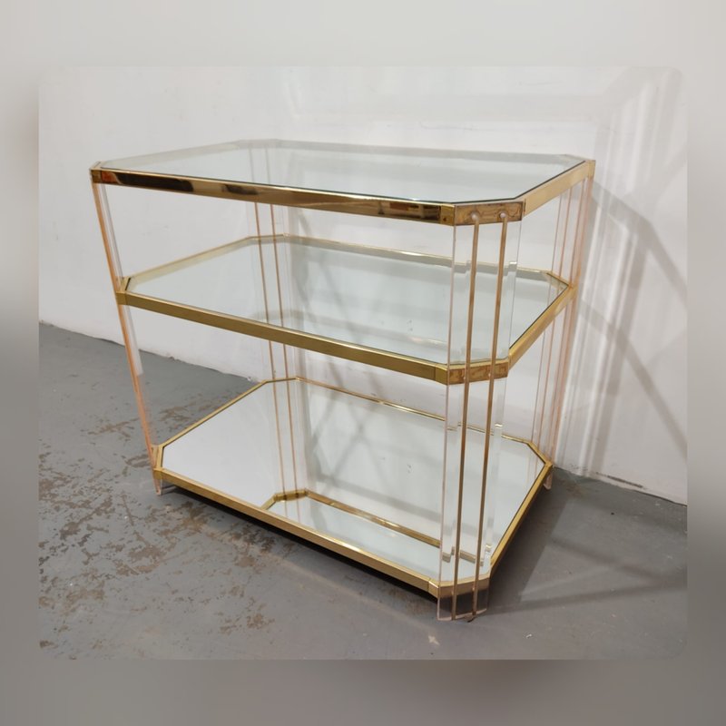 Mueble auxiliar Dorado retro – segunda mano – foto 4