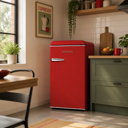 MINI FRIGORÍFICO CECOTEC RETRO ROJO 95 L – DISEÑO VINTAGE
