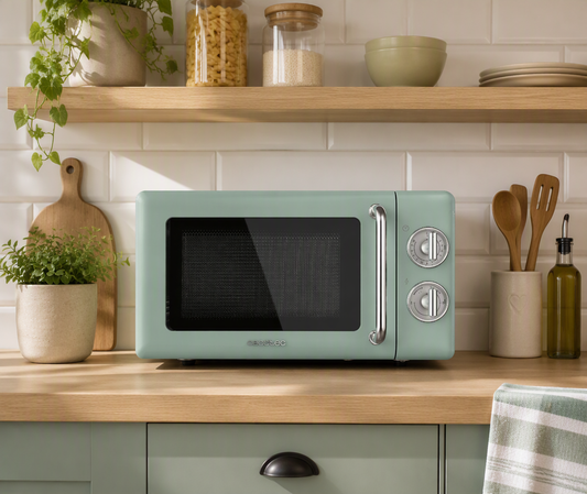 MICROONDAS CECOTEC PROCLEAN 3010 RETRO GREEN 20 L – 700 W – DISEÑO VINTAGE