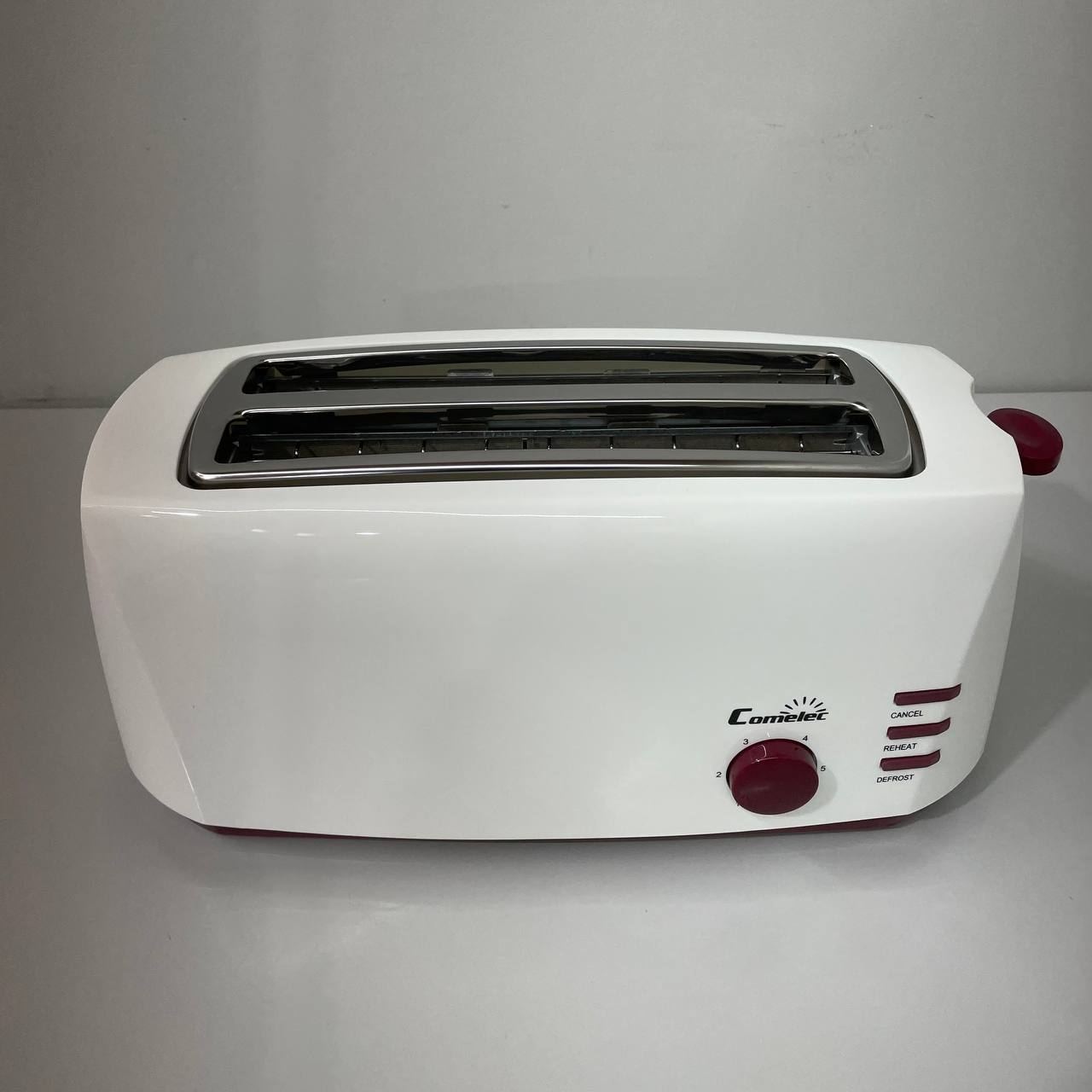 TOSTADORA COMELEC DE DOBLE REBANADA ANCHA BLANCA 1400W