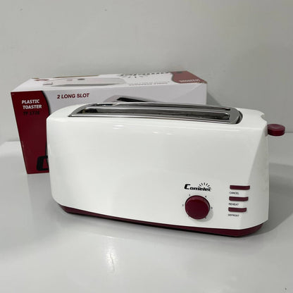 TOSTADORA COMELEC DE DOBLE REBANADA ANCHA BLANCA 1400W