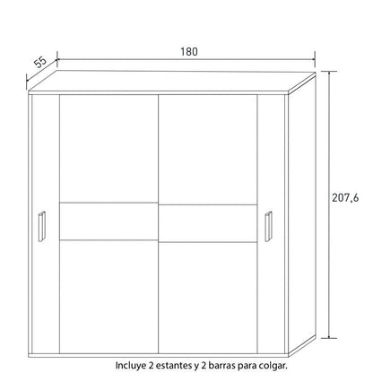 ARMARIO DOS PUERTAS CORREDERAS gran capacidad LARA