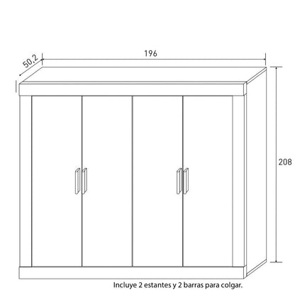 ARMARIO CUATRO PUERTAS GRAN CAPACIDAD LARA