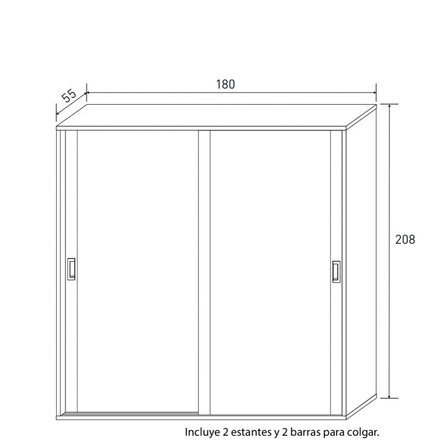 ARMARIO DOS PUERTAS CORREDERAS gran capacidad LARA