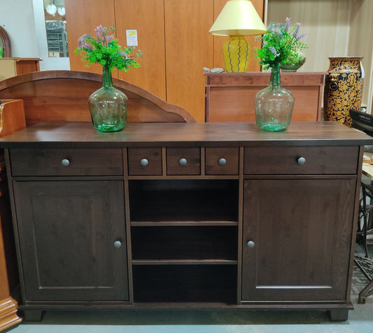 APARADOR DE SEGUNDA MANO COLOR WENGUÉ – 5 CAJONES + 2 PUERTAS, AMPLIO Y ELEGANTE