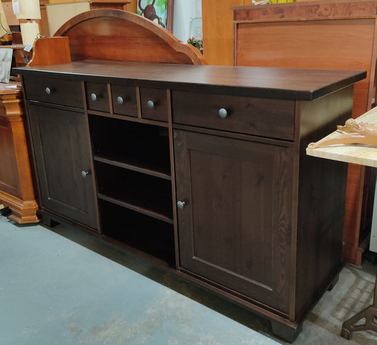 APARADOR DE SEGUNDA MANO COLOR WENGUÉ – 5 CAJONES + 2 PUERTAS, AMPLIO Y ELEGANTE