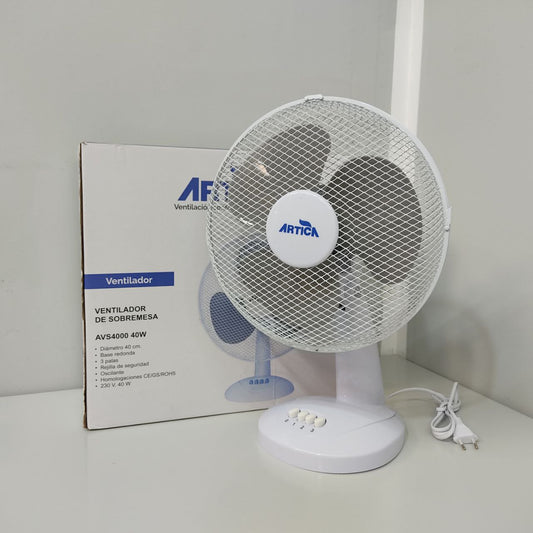 VENTILADOR DE SOBREMESA ARTICA AVS3000 – 30 CM, 35 W, OSCILANTE Y COMPACTO