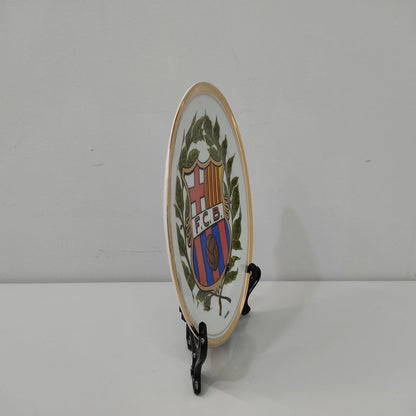 PLATO DE COLECCIÓN DEL BARÇA – ESCUDO CENTRAL Y BORDES DORADOS
