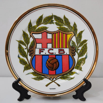 PLATO DE COLECCIÓN DEL BARÇA – ESCUDO CENTRAL Y BORDES DORADOS