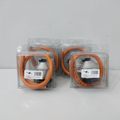 KIT REGULADOR PARA ESTUFAS – REGULADOR + MANGUERA 60 CM + 2 ABRAZADERAS