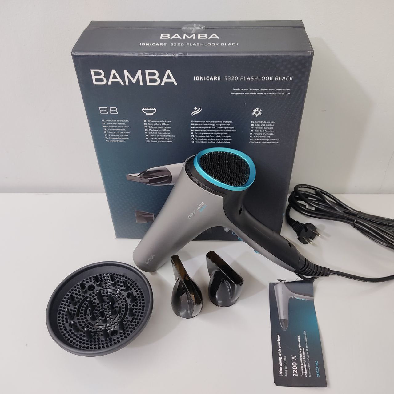 SECADOR DE PELO CECOTEC CON DIFUSOR 2200W IONICO