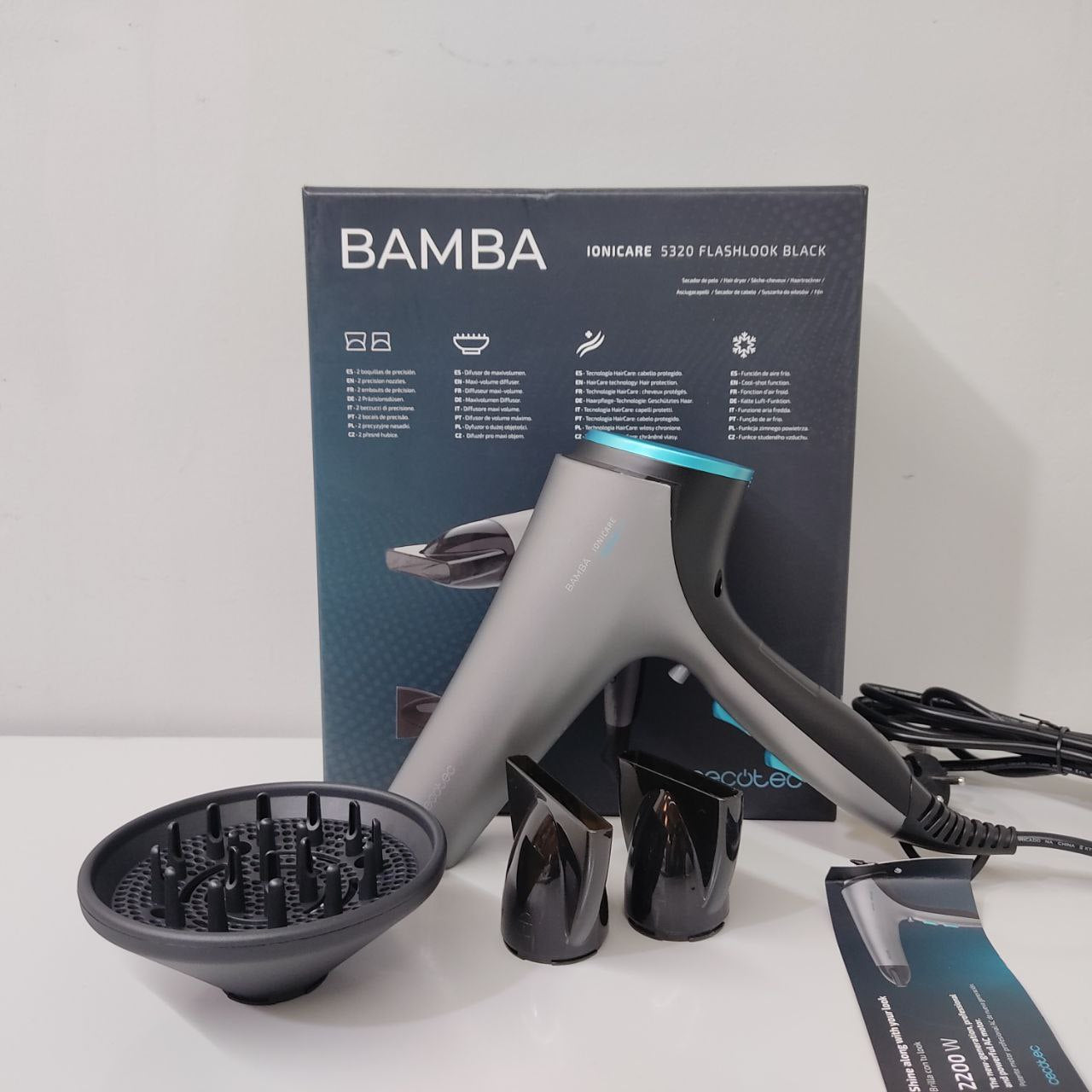 SECADOR DE PELO CECOTEC CON DIFUSOR 2200W IONICO