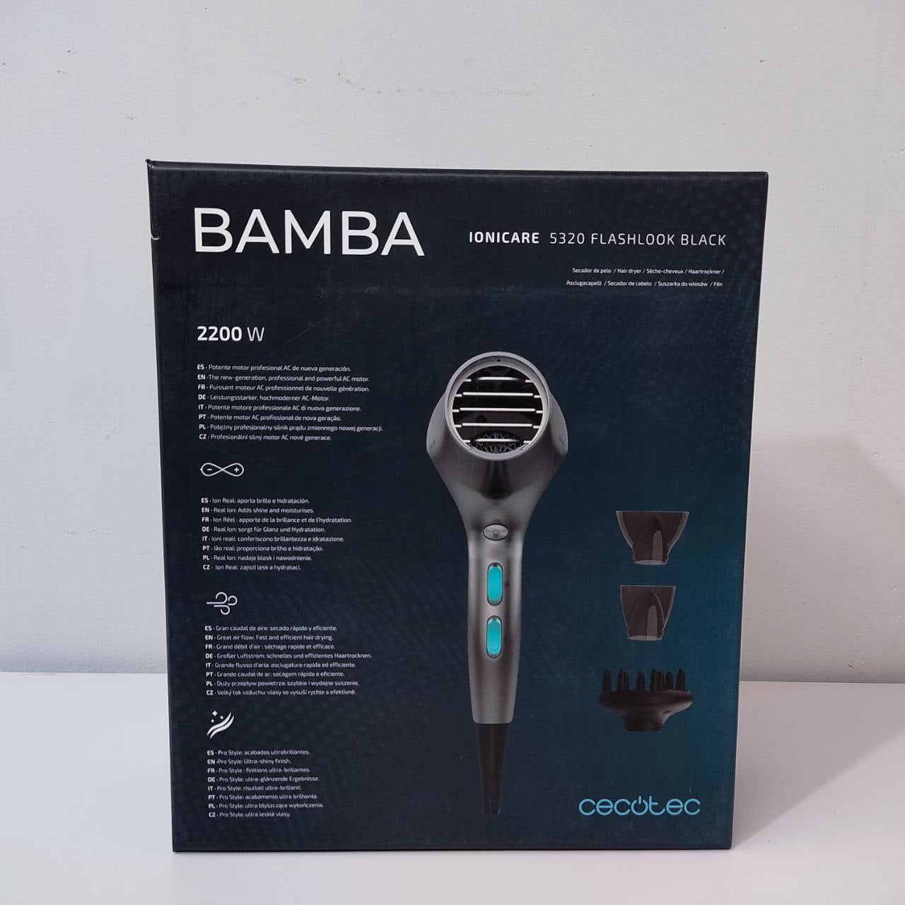 SECADOR DE PELO CECOTEC CON DIFUSOR 2200W IONICO