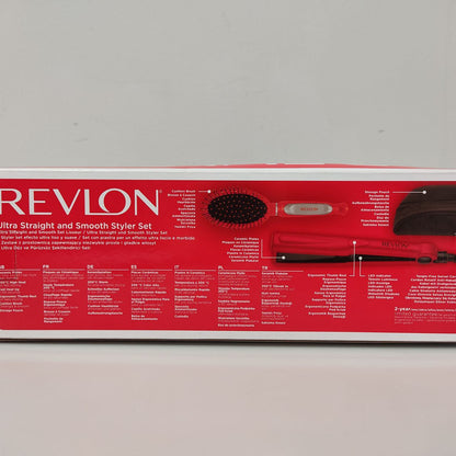 PLANCHA DE PELO CERÁMICA CON ESTUCHE Y CEPILLO - REVLON RVST2176GPE