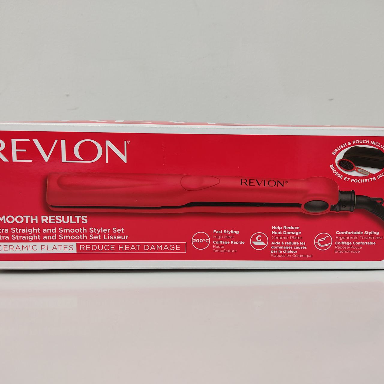 PLANCHA DE PELO CERÁMICA CON ESTUCHE Y CEPILLO - REVLON RVST2176GPE
