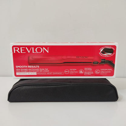 PLANCHA DE PELO CERÁMICA CON ESTUCHE Y CEPILLO - REVLON RVST2176GPE