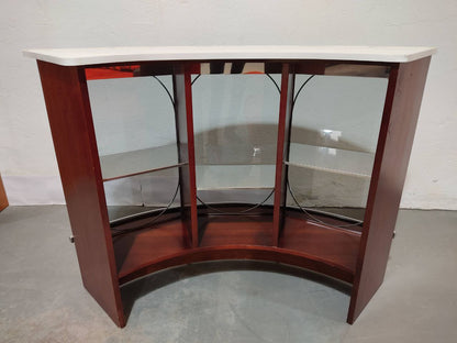 CONJUNTO BAR RETRO CON BOTELLERO Y TABURETES – ESTILO VINTAGE AÑOS 70