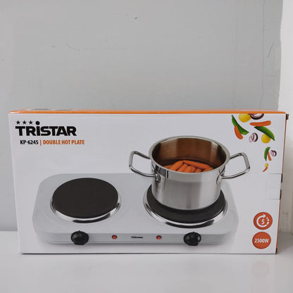 HORNILLO ELÉCTRICO TRISTAR 2500W 2 FUEGOS 15,5+18,5CM – POTENTE Y PRÁCTICO
