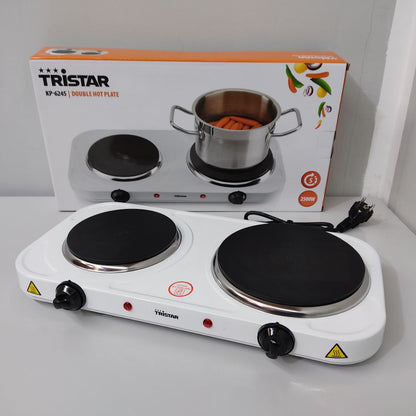 HORNILLO ELÉCTRICO TRISTAR 2500W 2 FUEGOS 15,5+18,5CM – POTENTE Y PRÁCTICO