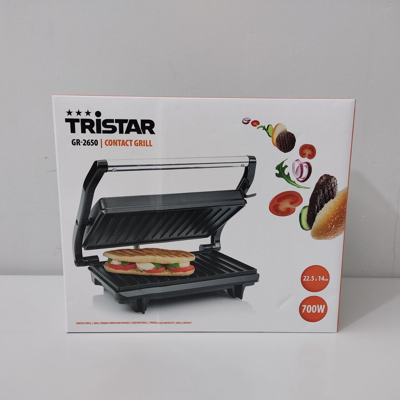 GRILL ELÉCTRICO TRISTAR 700W 22,5X14CM – COMPACTO Y EFICIENTE