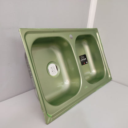 FREGADERO TEKA – DOBLE CUBETA ACERO INOX 79x50 CM
