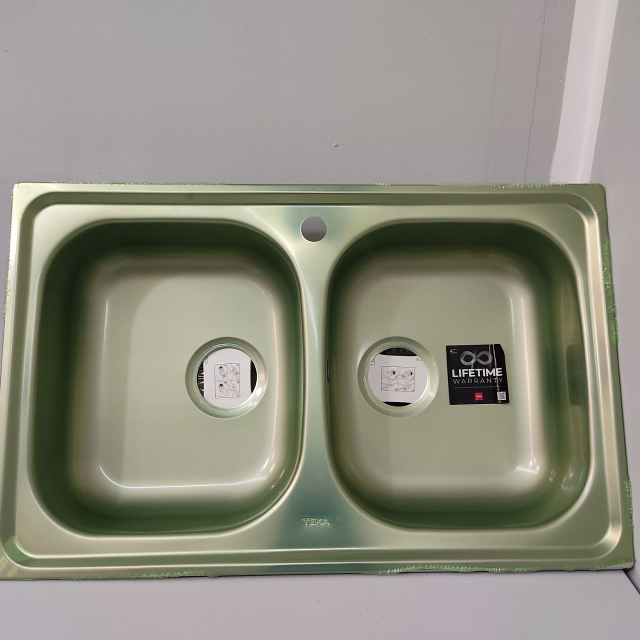 FREGADERO TEKA – DOBLE CUBETA ACERO INOX 79x50 CM