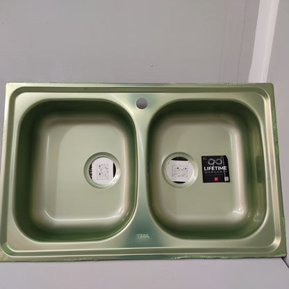 FREGADERO TEKA – DOBLE CUBETA ACERO INOX 79x50 CM