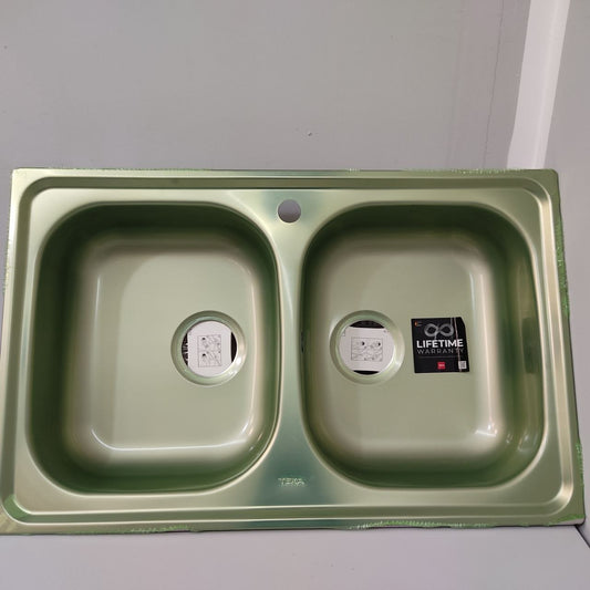 FREGADERO TEKA – DOBLE CUBETA ACERO INOX 79x50 CM
